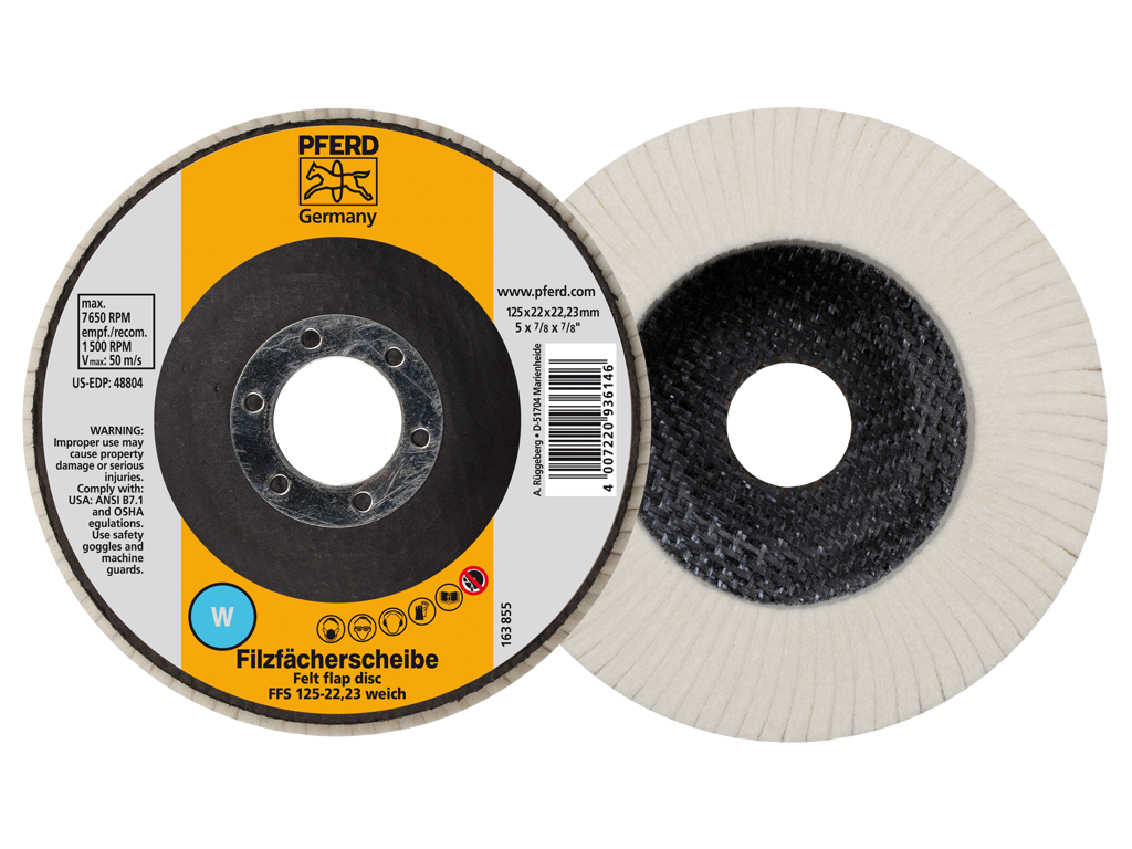 Lamelslibeskive Filt Ø125 - Pferd FFS125