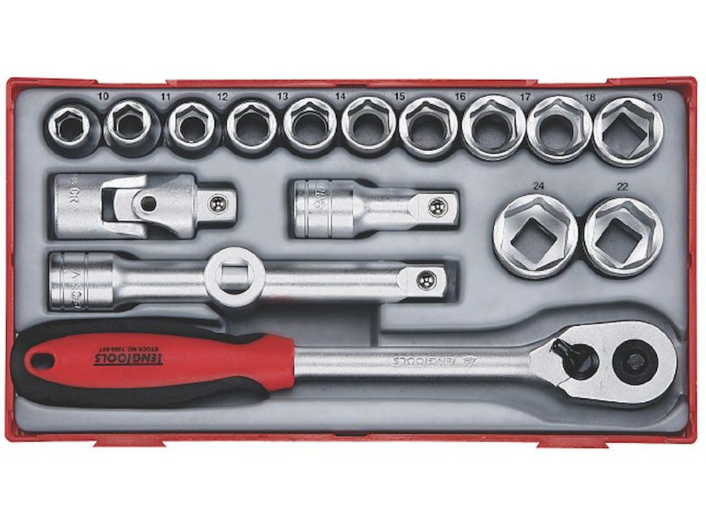 Topnøglesæt 1/2" TT1218-6 10-24mm