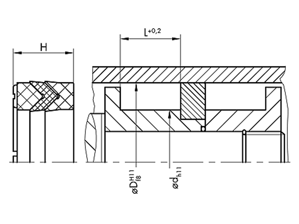 Stabelpakning 40x52x22,5mm  GE V NBR