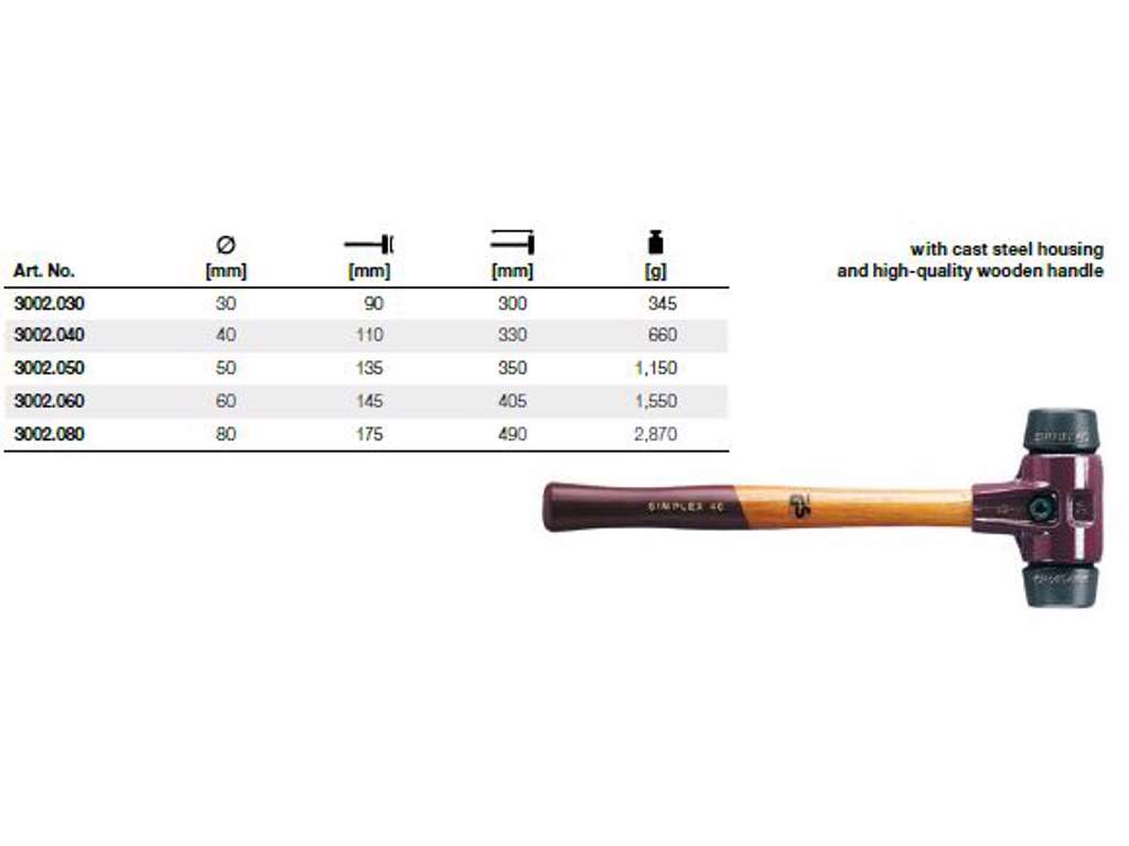 Gummihammer 60mm Simplex
