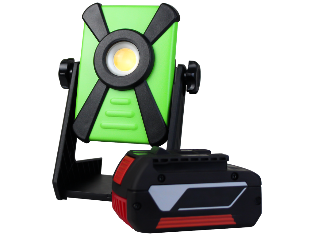 Arbejdslampe 18V/15W 5 batteri-adaptere