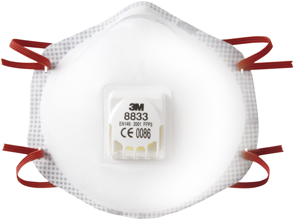 Støvmaske FFP3 3M 8833 m/ventil (10 stk)