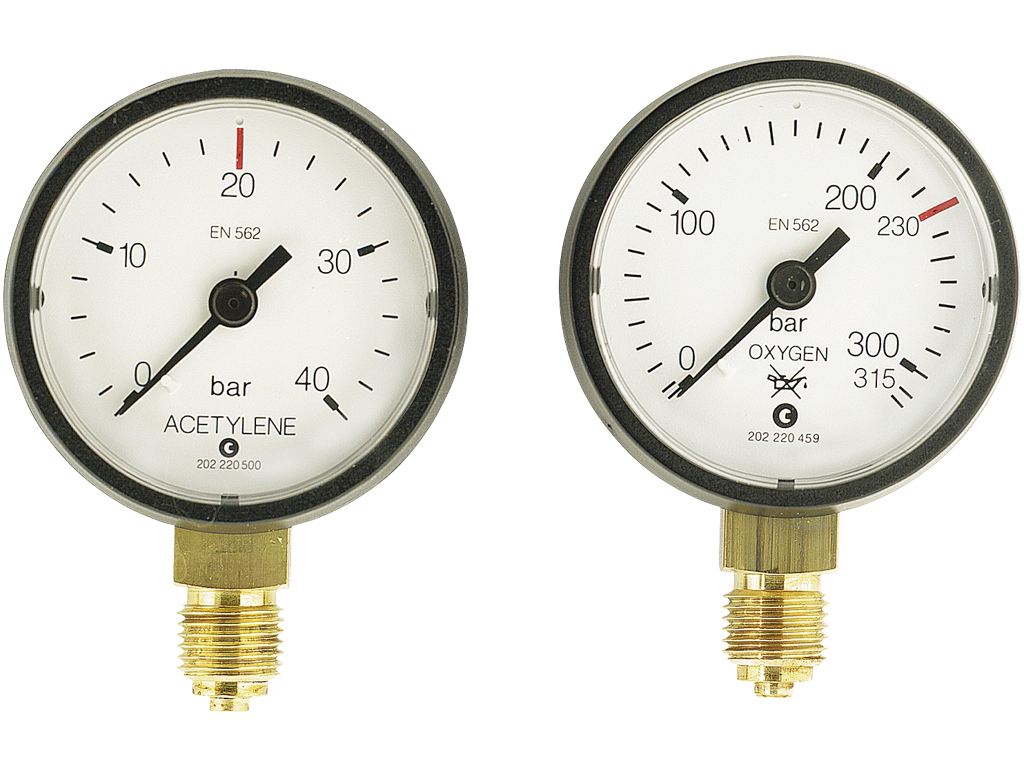 Manometer Acetylen 0-2,5bar 1/4"RG nedad