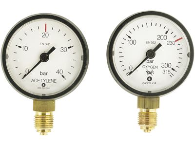 Manometer Acetylen 0-2,5bar 1/4"RG nedad