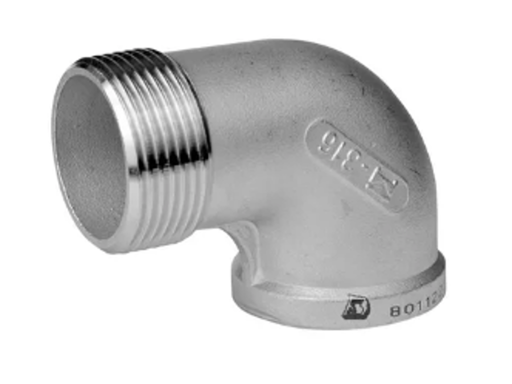 Pibevinkel 1/8" syrefast