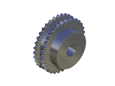 Kædehjul 10B-1 B19 m/nav 2 kæder