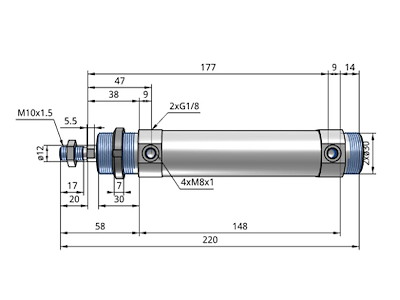 SMC CD75E32-80-B Luftcylinder