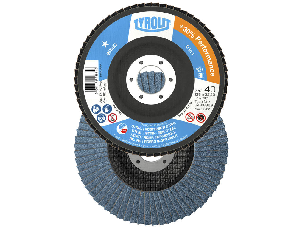 Lamelslibeskive Ø125 - Tyrolit Basic
