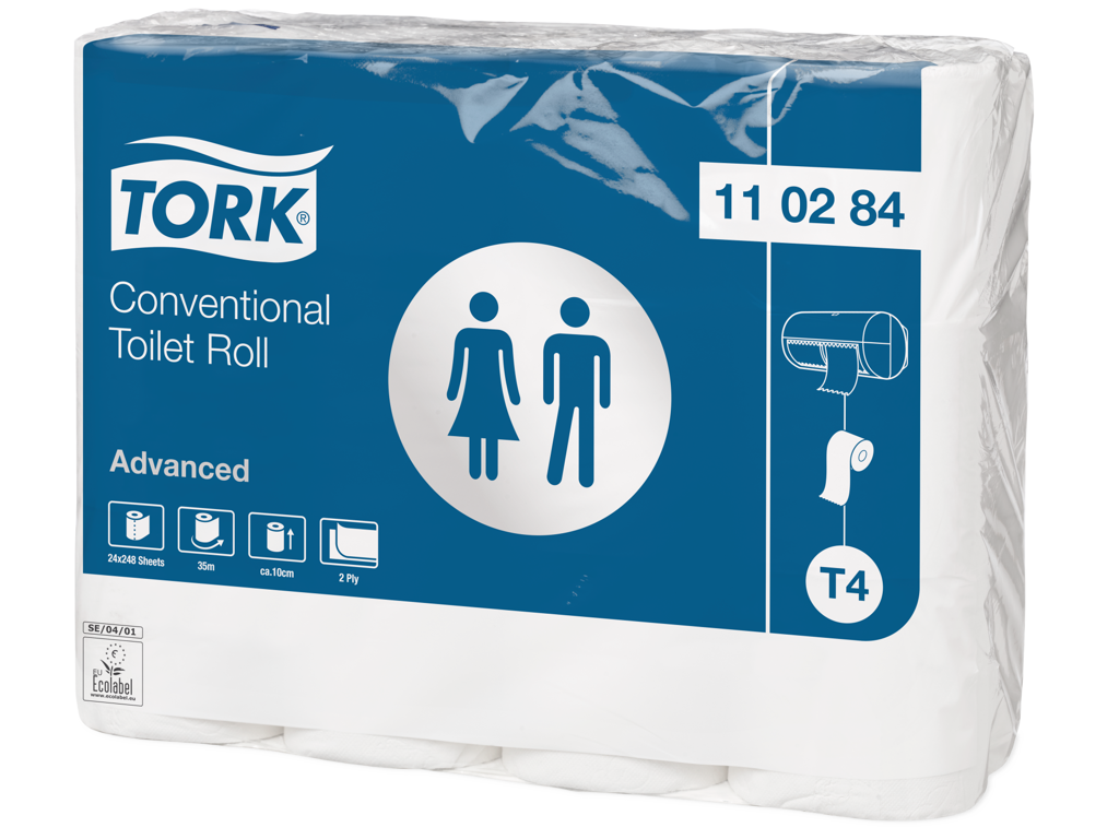Toiletpapir 2 lag T4 34,7mtr/248ark 24rl