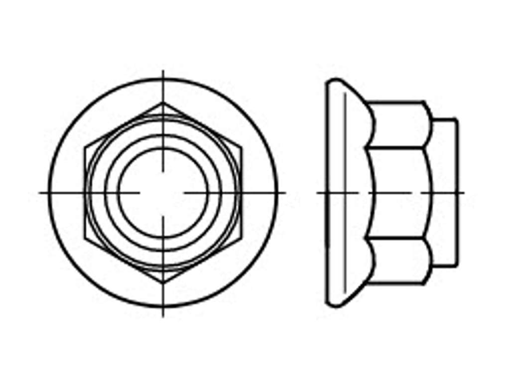 Flangelåsemøtrik M5 FZB DIN 6926
