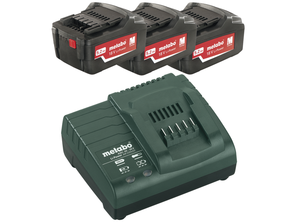 Batteripakke 18V 5,2Ah + lader Metabo