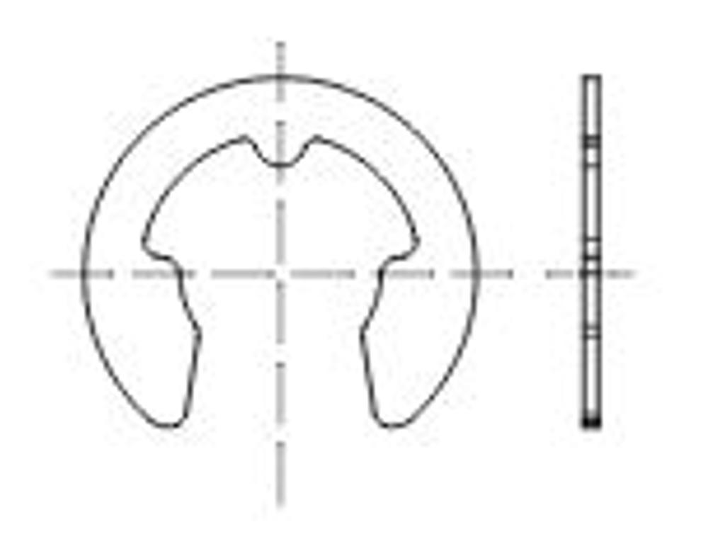 Låsering  5,0mm hestesko rustfri