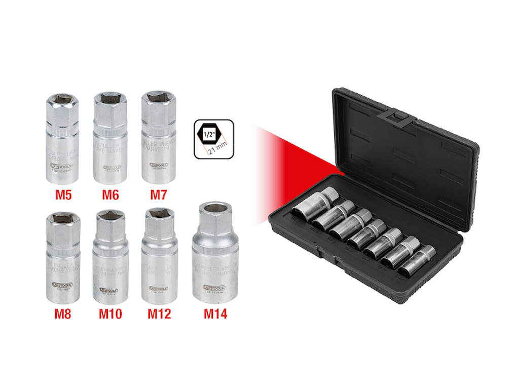Pindboltudtrækkersæt M5-M14mm 7 dele