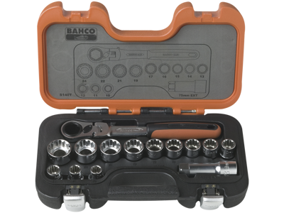 Topnøglesæt 1/4" S140T 10-24mm Bahco
