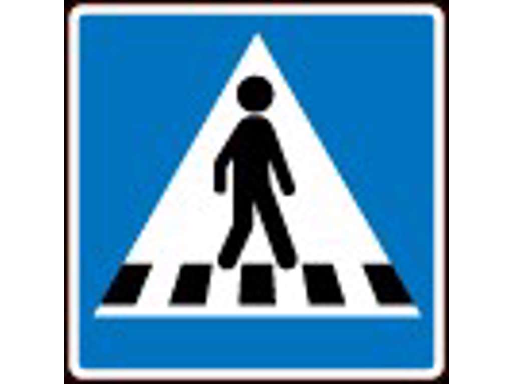 Skilt fodgænger hvid premark 100cm.