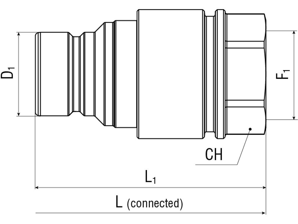 Lynkobl. FF han Ø29,9 snude I 1/1" RG
