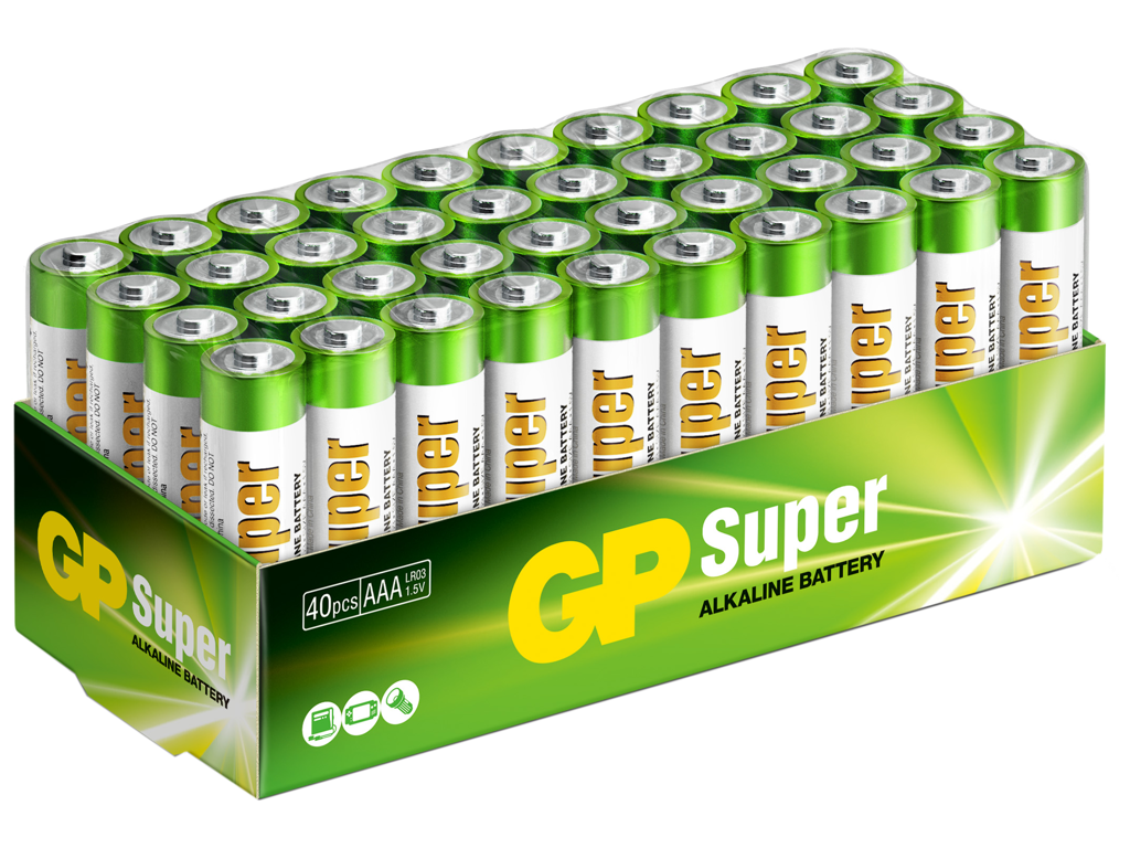 Batteri AAA GP Super Alkaline 40 stk.
