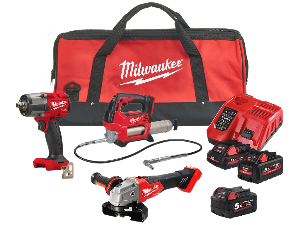 PowerPack 3 maskiner + 2 batteri + 1 lad