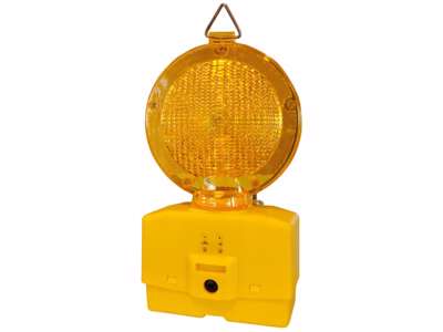 Blinklygte LED, gul linse, tosidet 