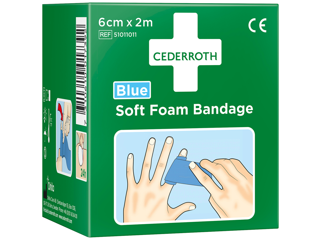 Plaster Soft Foam Blå 6cm x 2mtr.