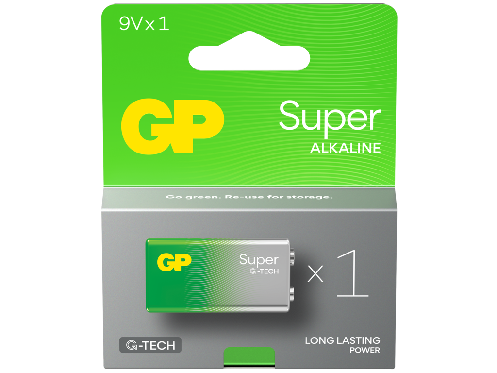 Batteri 9V GP Super Alkaline 1 stk.