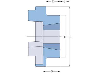 Koblingsnav KU 28 TL 3525/HRC280BLU