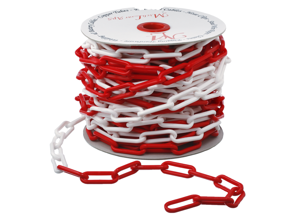 Afspærringskæde rød/hvid 8mm