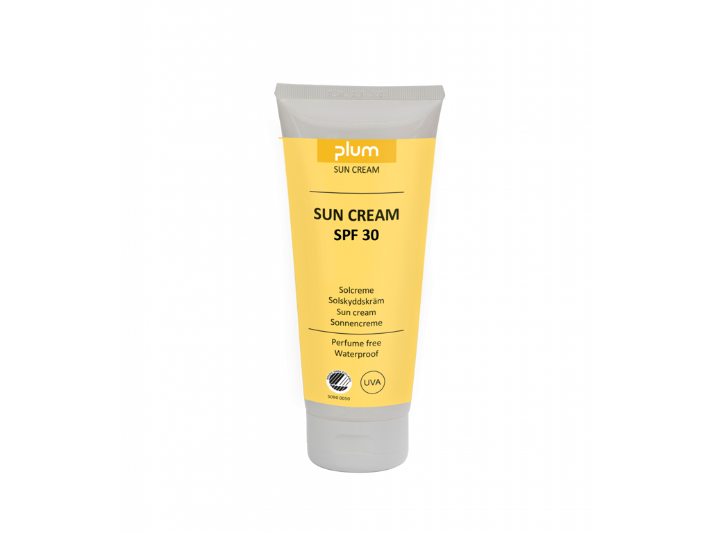 Solcreme faktor 30 tube á 200 ml. Plum