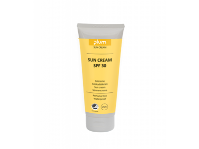 Solcreme faktor 30 tube á 200 ml. Plum