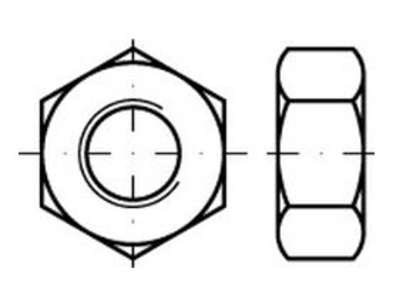 Stålmøtrik 1-1/4" WG sort DIN 555-5