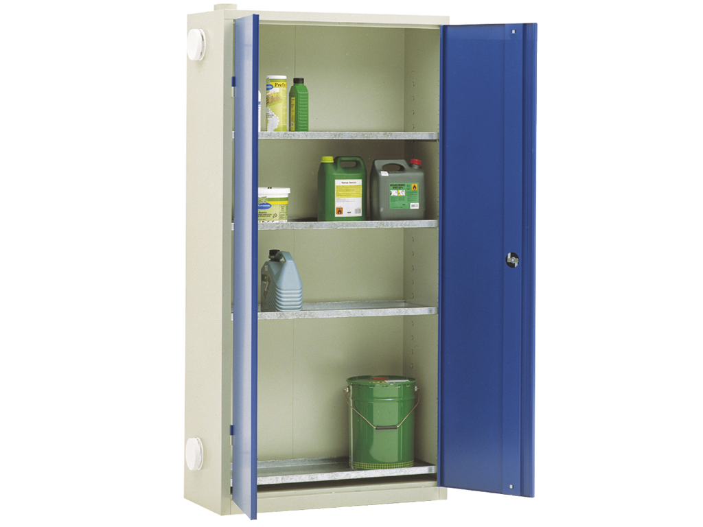 Kemikalieskab KS-1 med 4 galv. hylder