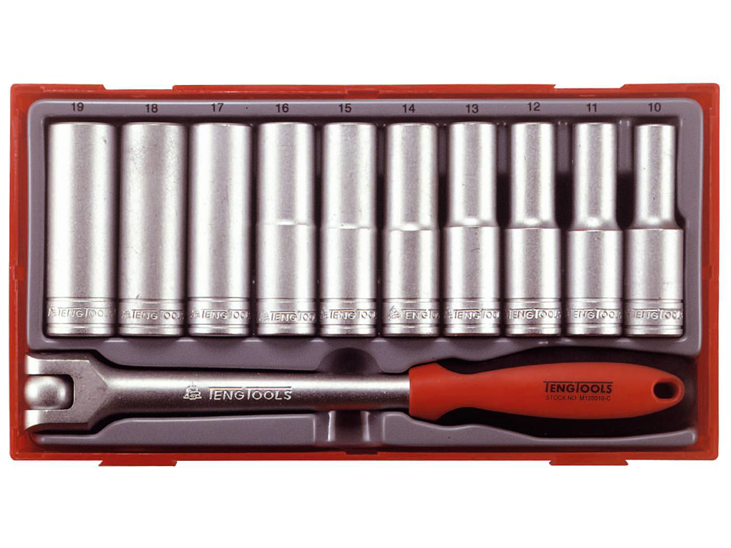 Topsæt 1/2" lange 10-19mm TT1211