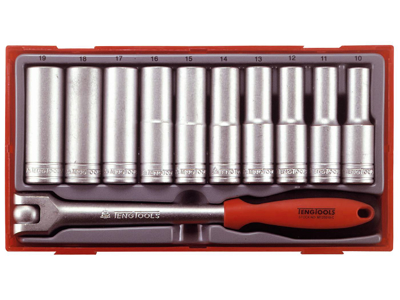 Topsæt 1/2" lange 10-19mm TT1211
