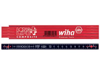 Tommestok Wiha Longlife Plus rød/sort