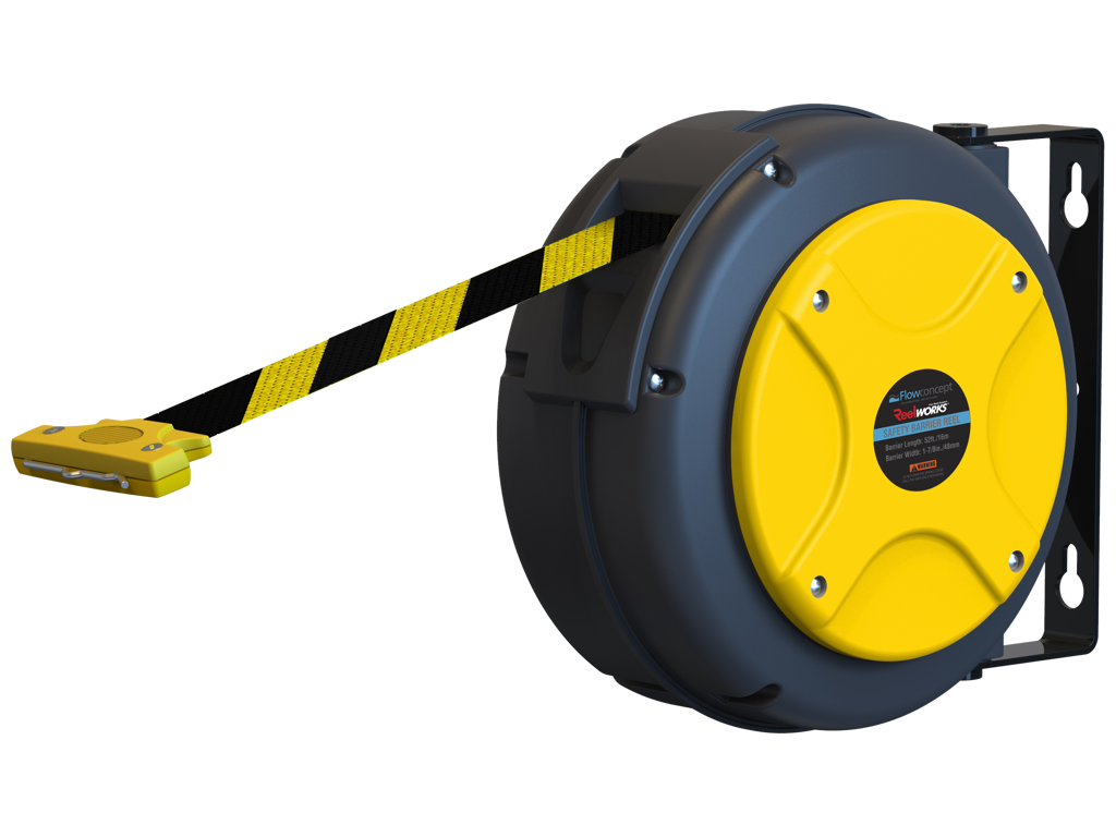 Afspæringsbånd vægophæng 16mtr. gul/sort