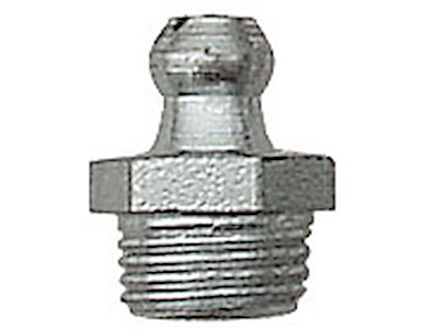 Smørenippel H 1 R 1/4" galv