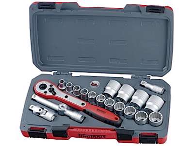Topnøglesæt 1/2" T1220AF tolvkt. tommer