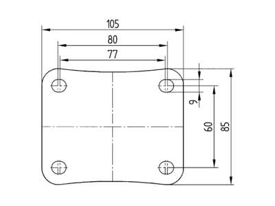 Hjul 3370 UFR 100 P62 drejelig