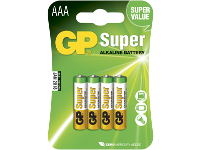 Batteri AAA GP Super Alkaline 4 stk.