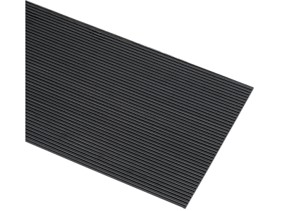 Gummiløber sort finriflet 3mm 1,25x10mtr