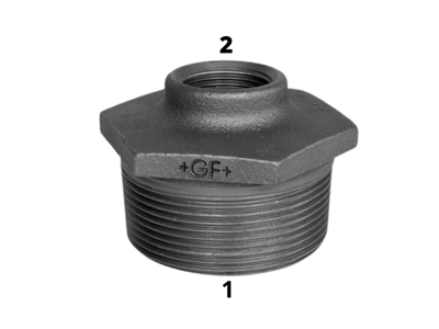 Nippelmuffe 2" x 3/8" Sort