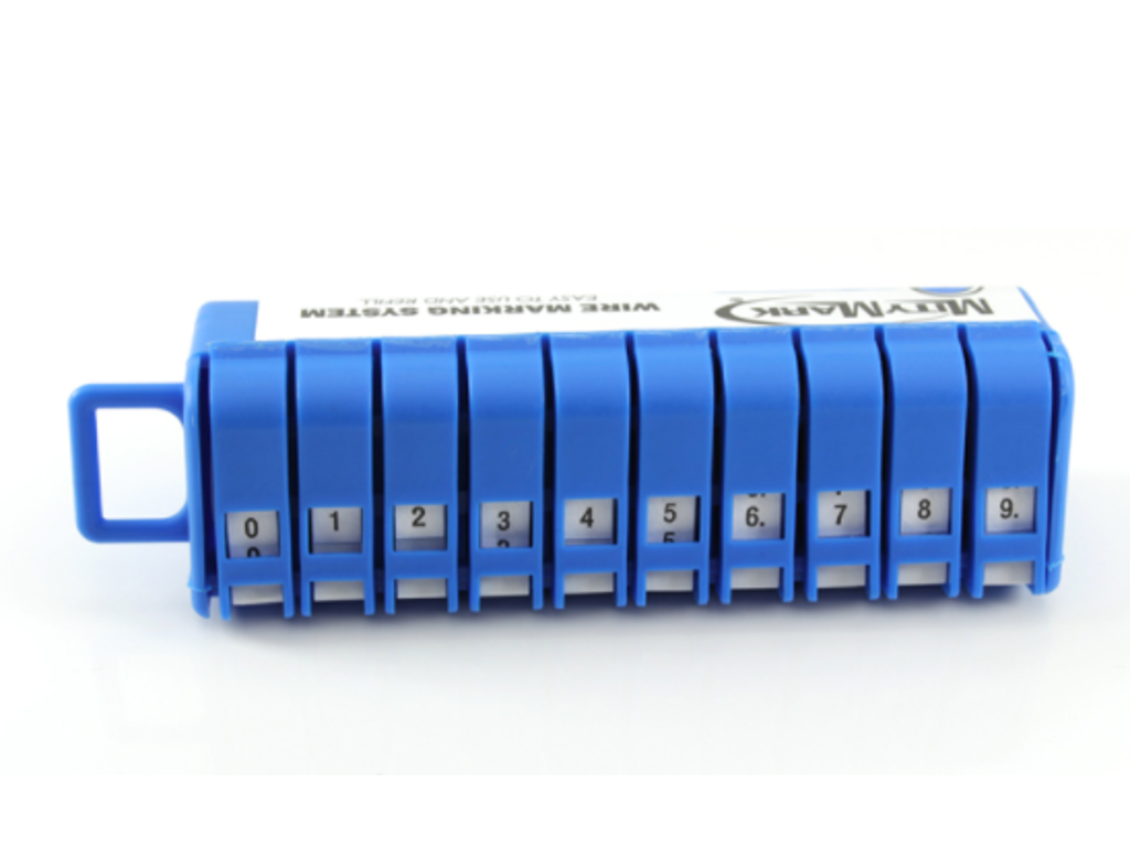 Kabelmærkningsdispenser tal hvid tape