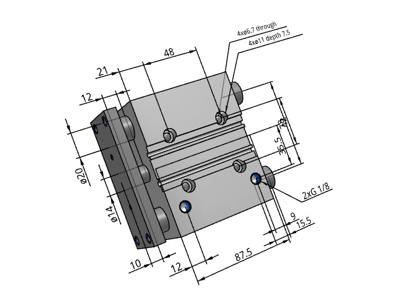 SMC MGPM32TF-50Z compact Luftcylinder