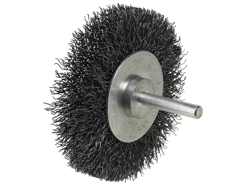 Roterende stålbørste.Ø50x14 m/6mm aksel