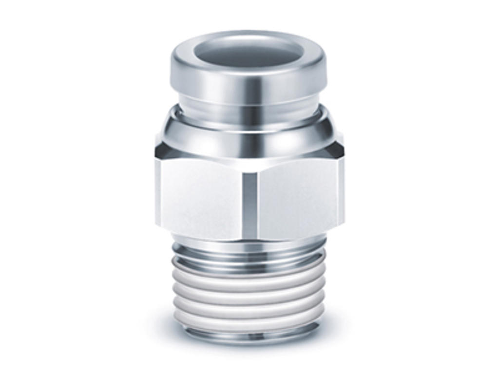 Fitting 6mm x 1/4" u/rg lige 316L