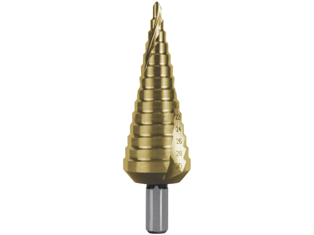 Trappebor 4 - 30 mm Ruko HSS TIN 14 trin