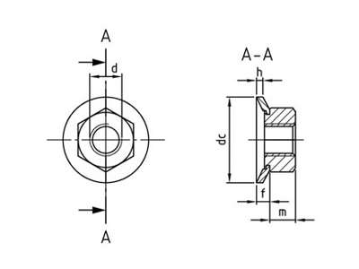 Flangemøtrik M6 A2 m/løs flange