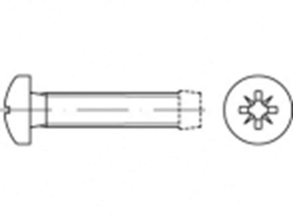 Maskinskrue M4x8 PH-TX A4 DIN 7985