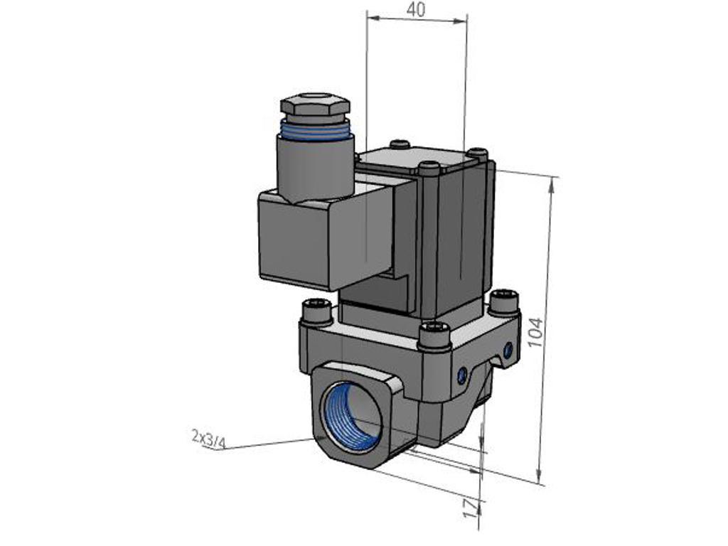 SMC VXZ252HZ1VA Magnetventil 3/4" 24 VAC