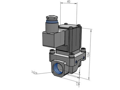 SMC VXZ252HZ1VA Magnetventil 3/4" 24 VAC